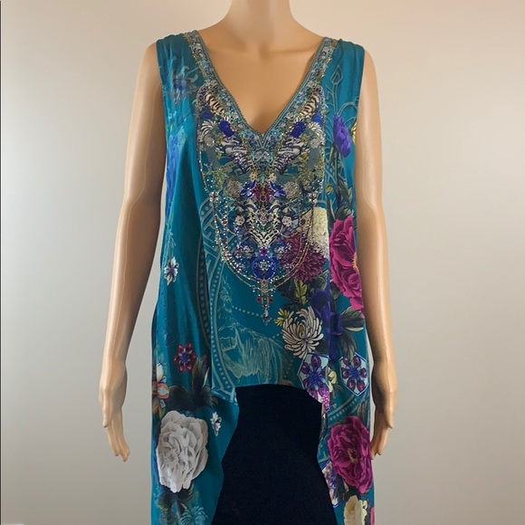 Camilla teal Lunar Gazing silk blouse NWT XS/S - Picture 12 of 12